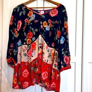Colorful, floral blouse , size small